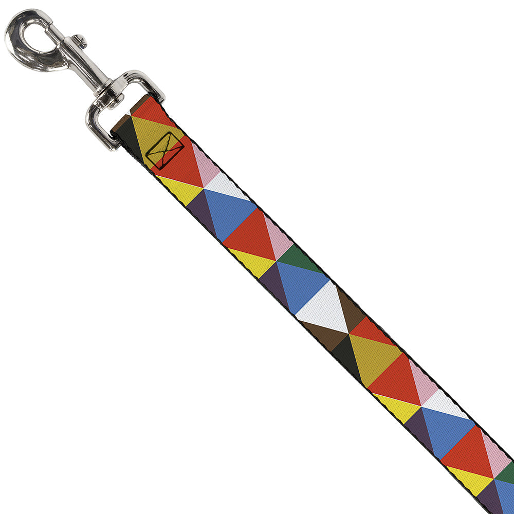 Dog Leash - Geometric Triangle Blocks Multi Color
