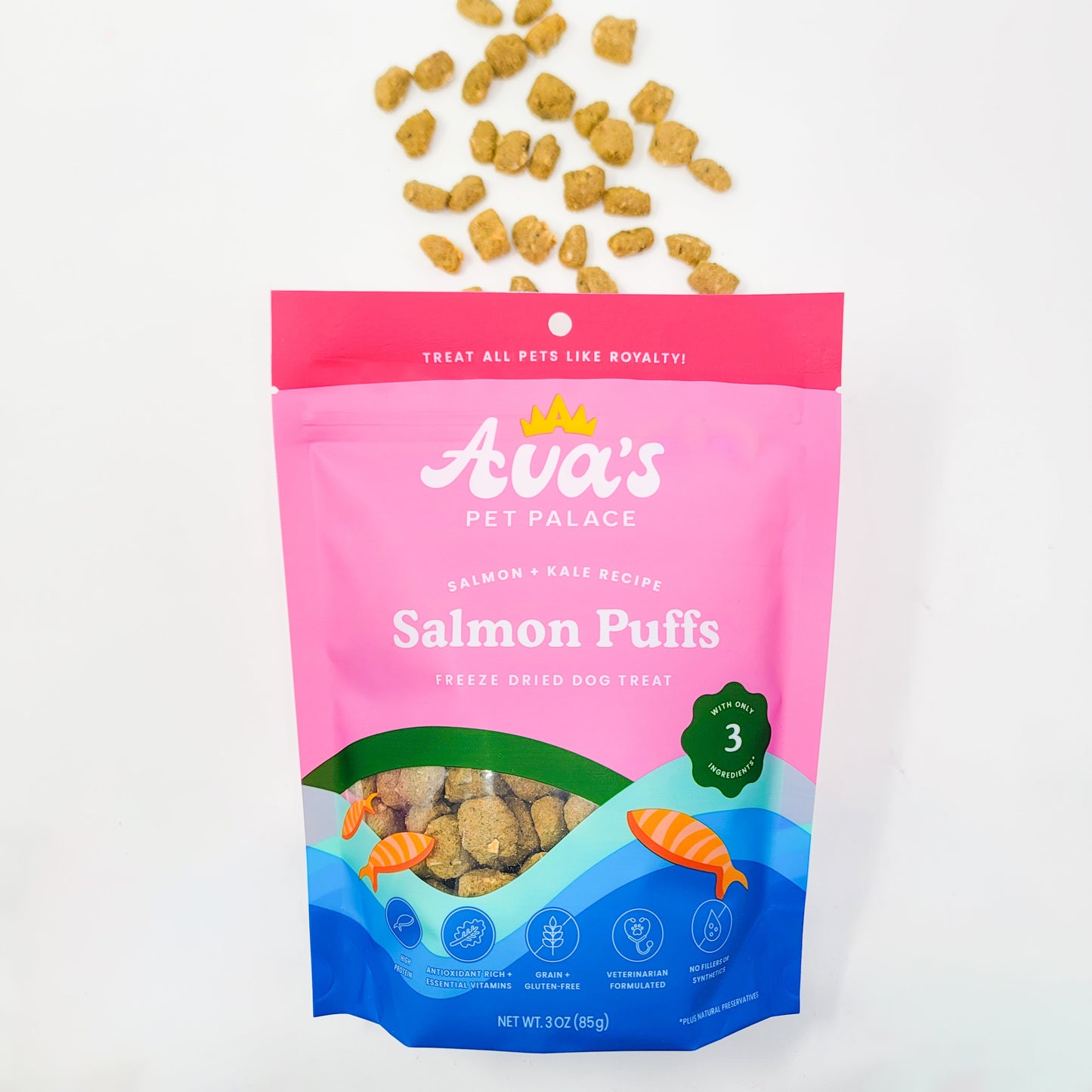 Freeze Dried Dog Treats - Salmon Puffs