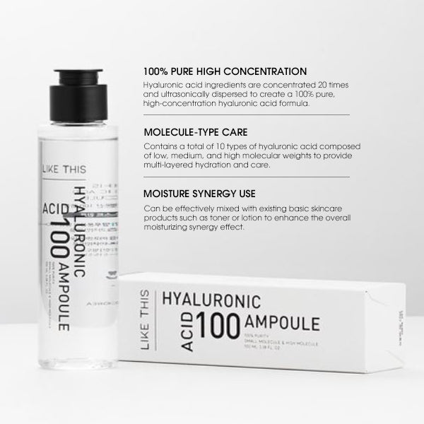 LIKE THIS Pure Hyaluronic Acid 100 Ampoule - Add for Extra Hydration