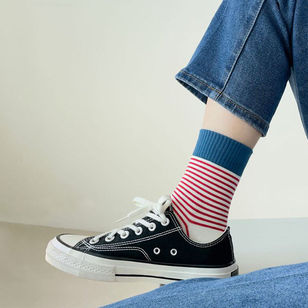 Premium Women’s Fashion Crew Socks with Design Patterns