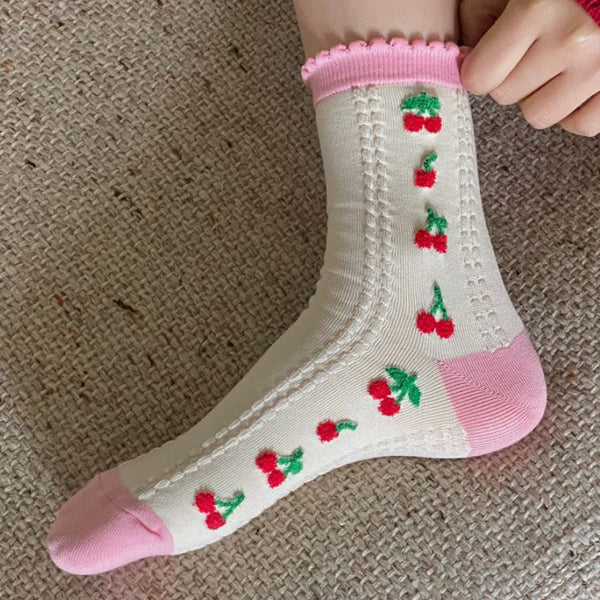 Premium Women’s Fashion Crew Socks with Design Patterns