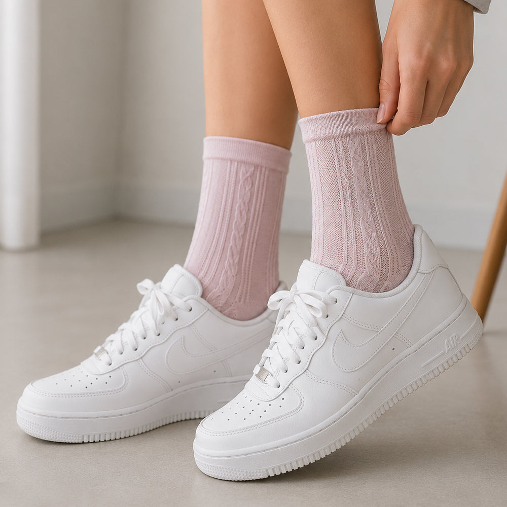 Premium Women’s Fashion Mono Mesh Summer Crew Socks