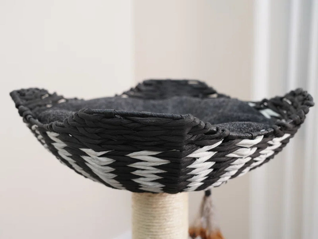 Petpals Ace Handwoven Cat Tree – Boho Chic Style with Natural Paper Rope & Sisal, Multi-Level Design, Eco-Friendly