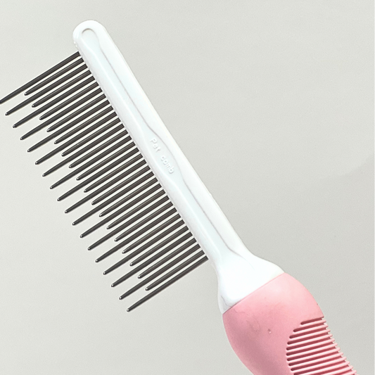 Detangling Pet Comb with Long & Short Stainless Steel Teeth for Removing Matted Fur