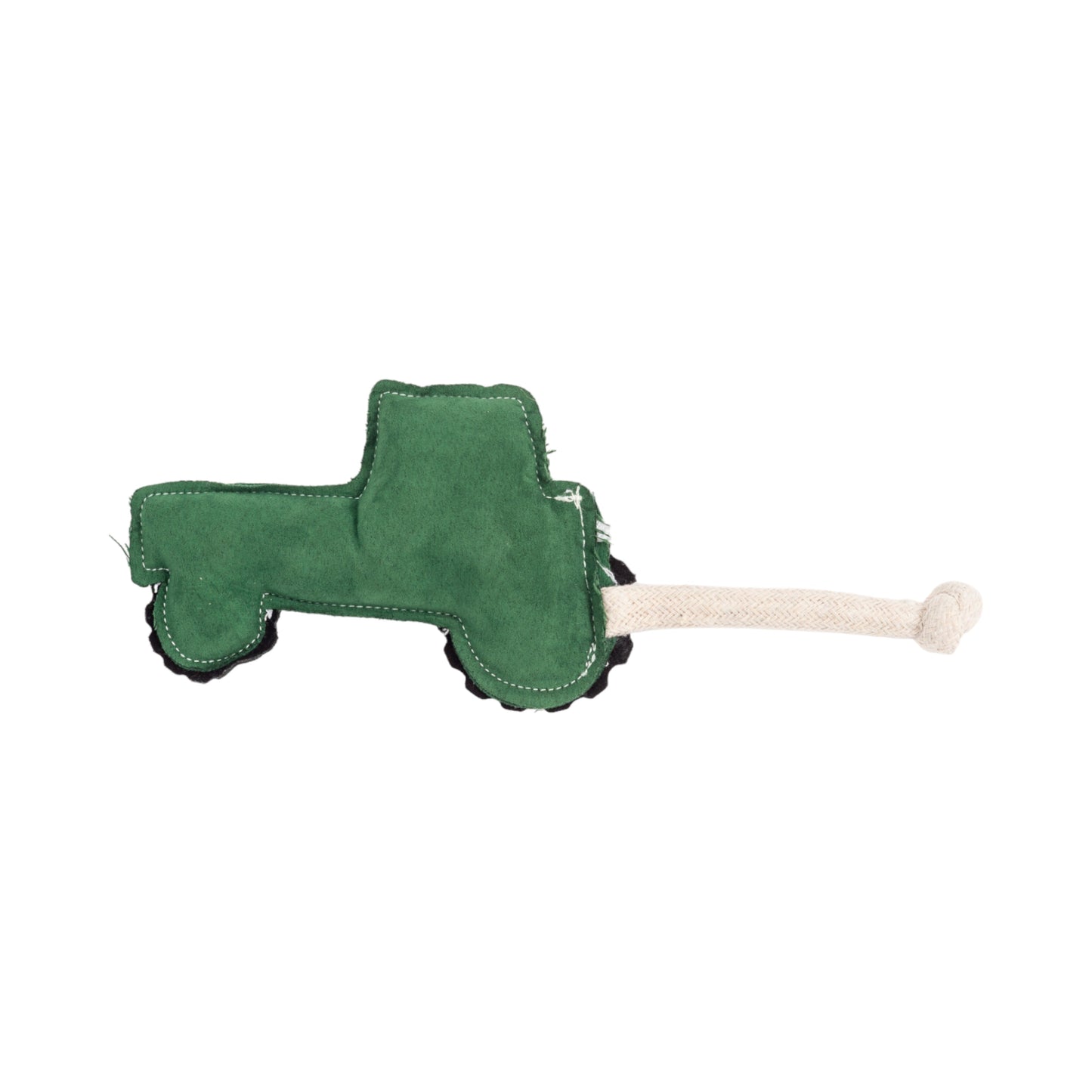 Country Living Faux Leather Green Tractor Dog Chew Toy, Durable, Safe and Non-Toxic
