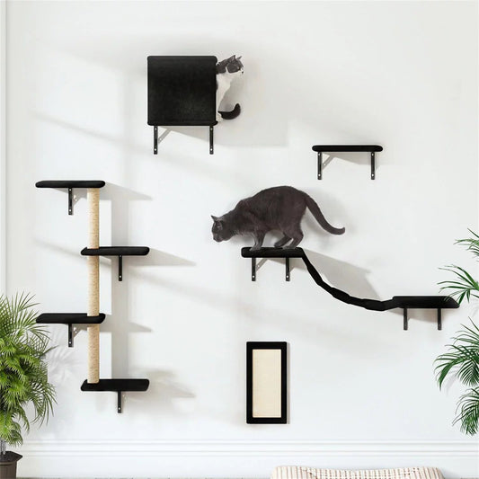 Wall-Mounted Cat Condo & Climbing Tower – Space-Saving, Sturdy & Fun for Multiple Cats