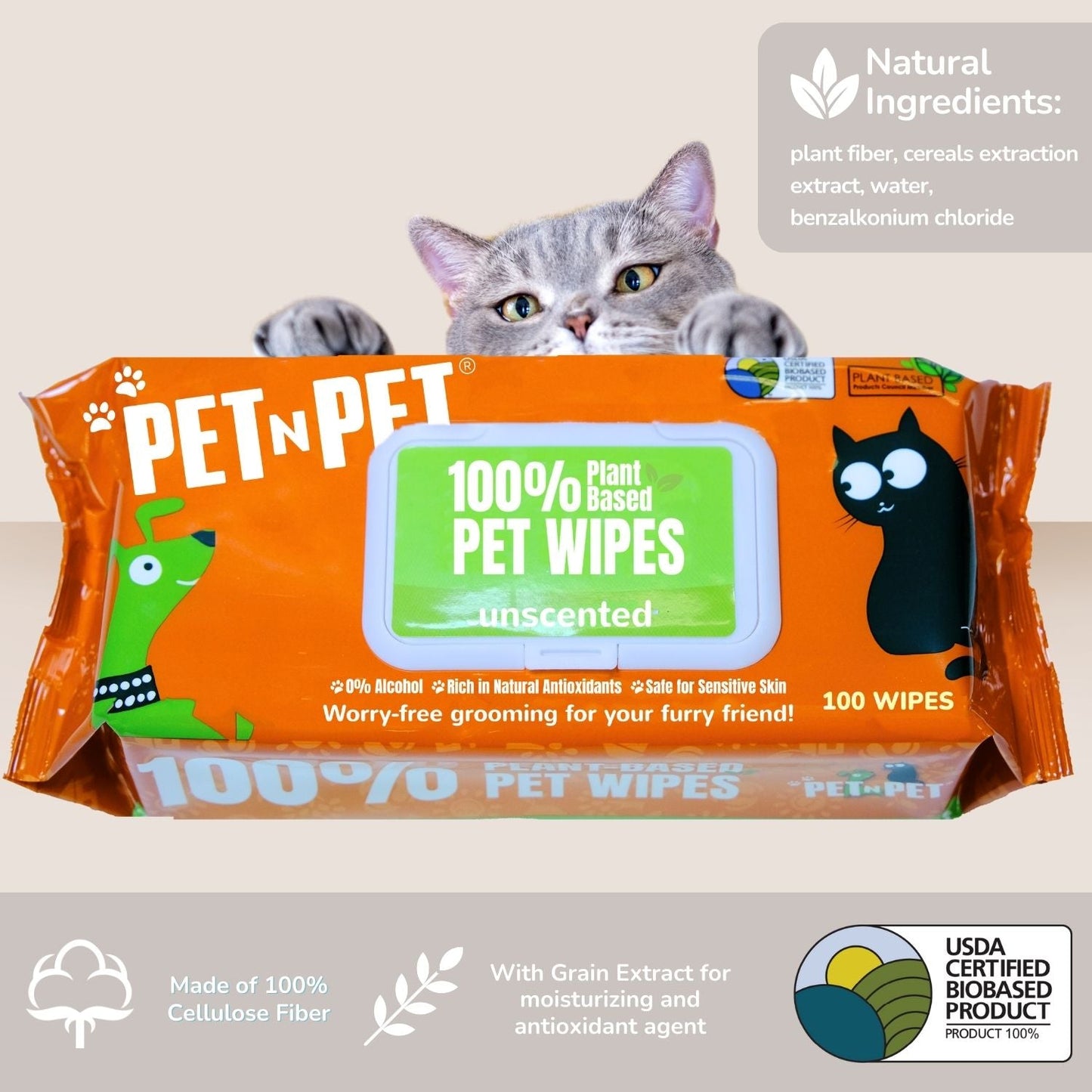 Dog Wipes Cleaning & Deodorizing 100 Count