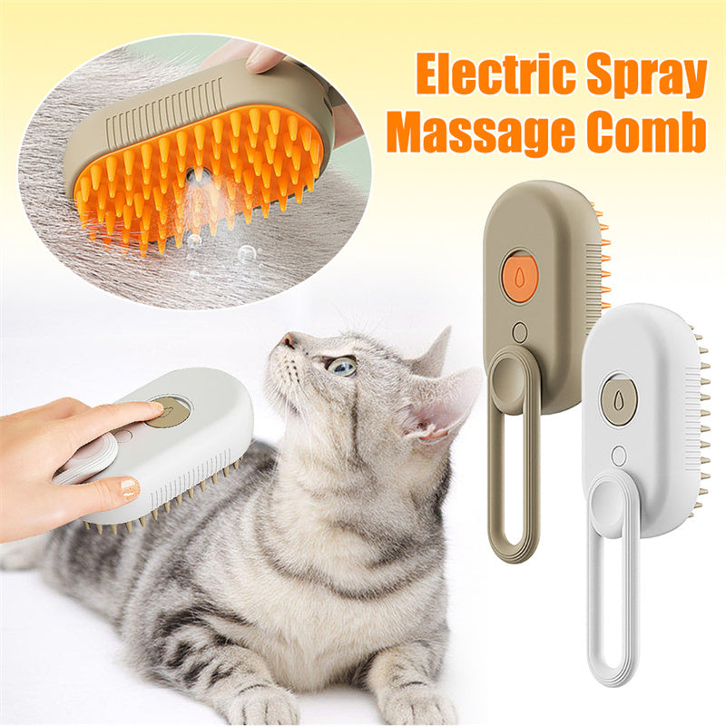 3-in-1 Electric Cat & Dog Steam Brush – Pet Grooming & Hair Removal