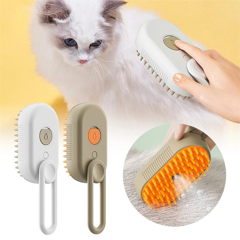 3-in-1 Electric Cat & Dog Steam Brush – Pet Grooming & Hair Removal