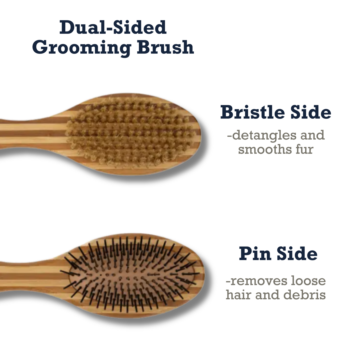 Country Living Dual-Sided Natural Wood Dog Brush - Ergonomic, Durable & Versatile