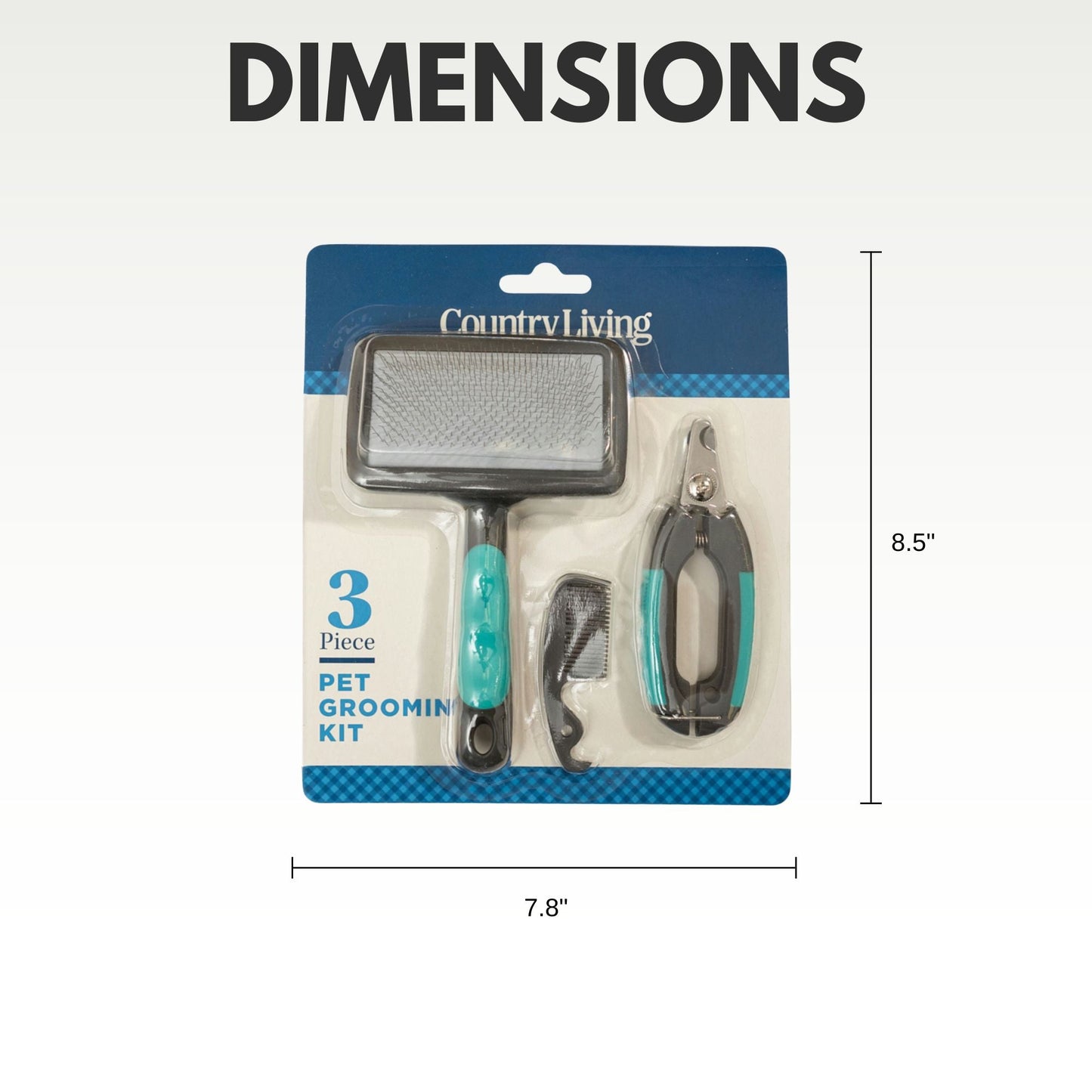 Country Living All-in-One 3-Piece Dog Grooming Kit for a Healthy and Well-Groomed Pet