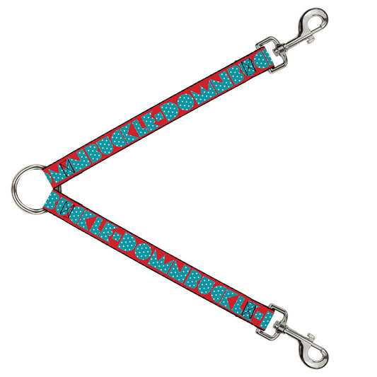 Dog Leash Splitter - BUCKLE-DOWN Shapes Red/Dot Turquoise/White