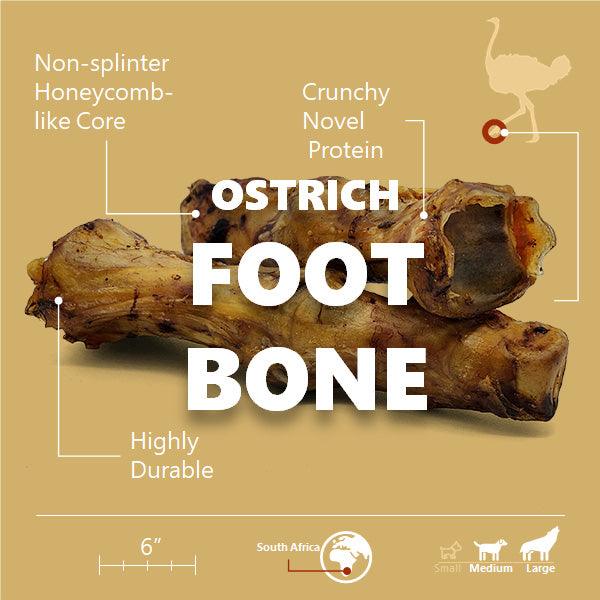 Ostrich Foot Bone (7" x 3.5"): The Flavorful & Long-Lasting Chew for Medium to Large Dogs
