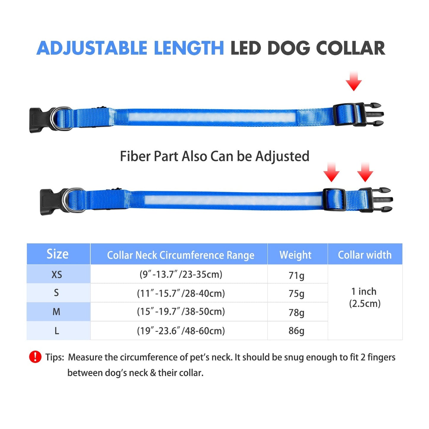 MASBRILL Dog Collar Luminous Pet Supplies Dog Collar Waterproof Safety Collars