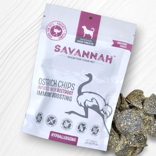 Ostrich Chips with Beetroot (2.5oz): The Flavorful, Immune System Supporting Treat for Dogs