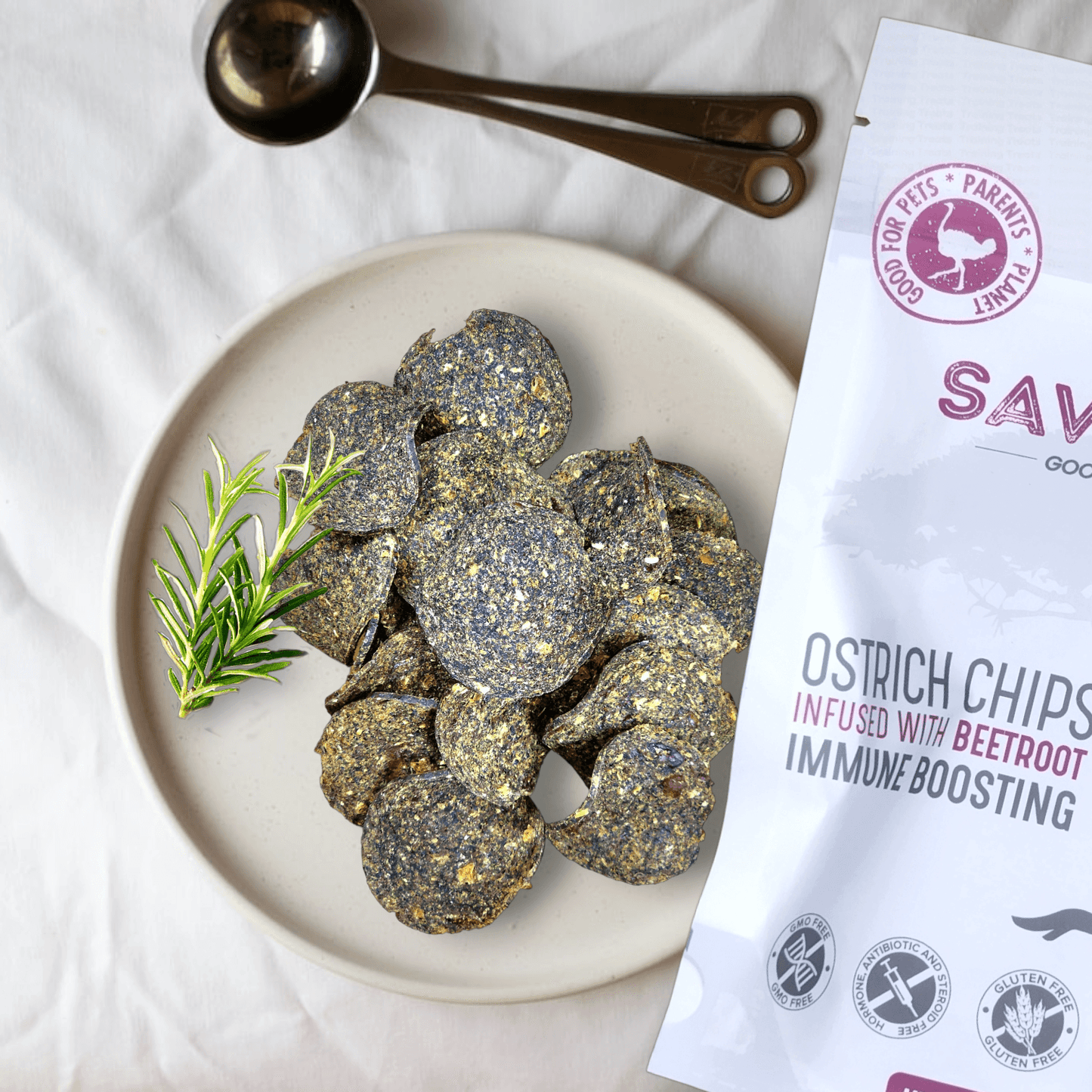 Ostrich Chips with Beetroot (2.5oz): The Flavorful, Immune System Supporting Treat for Dogs