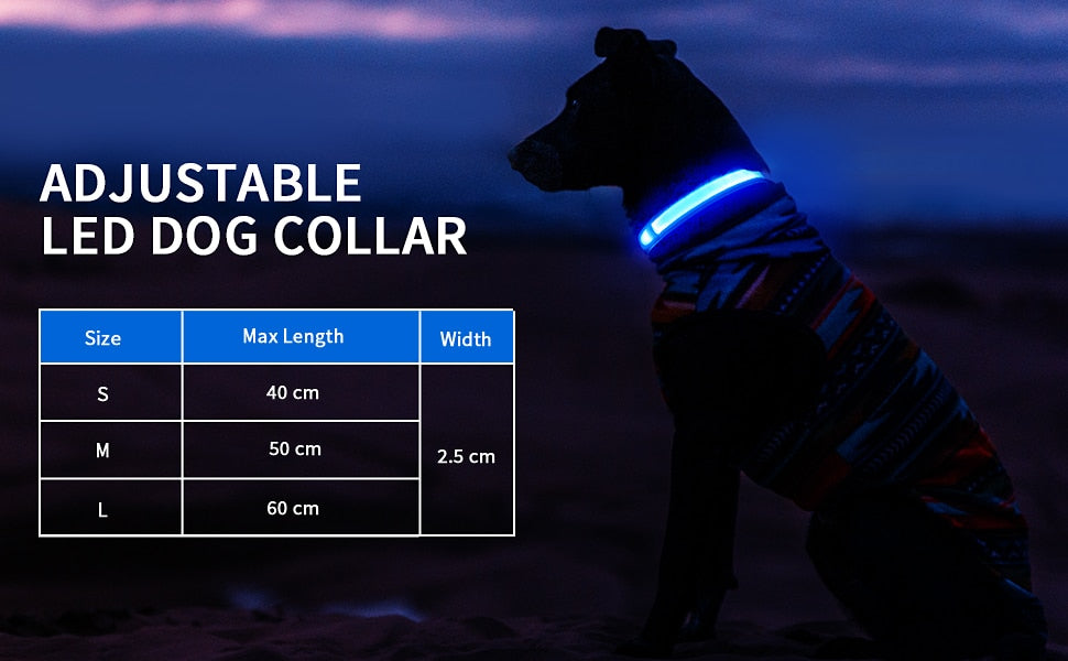 MASBRILL Dog Collar Luminous Pet Supplies Dog Collar Waterproof Safety Collars