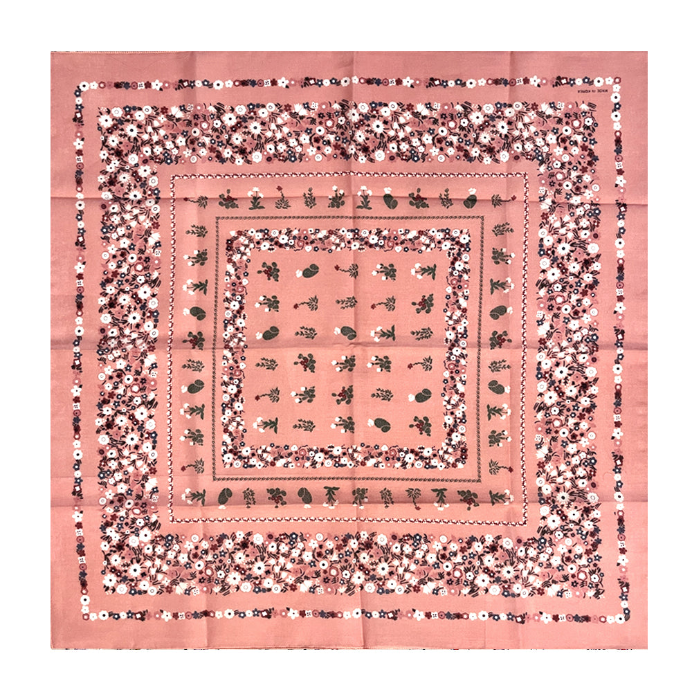 100% Cotton Fashion Square Scarf Made in Korea with Design Pattern