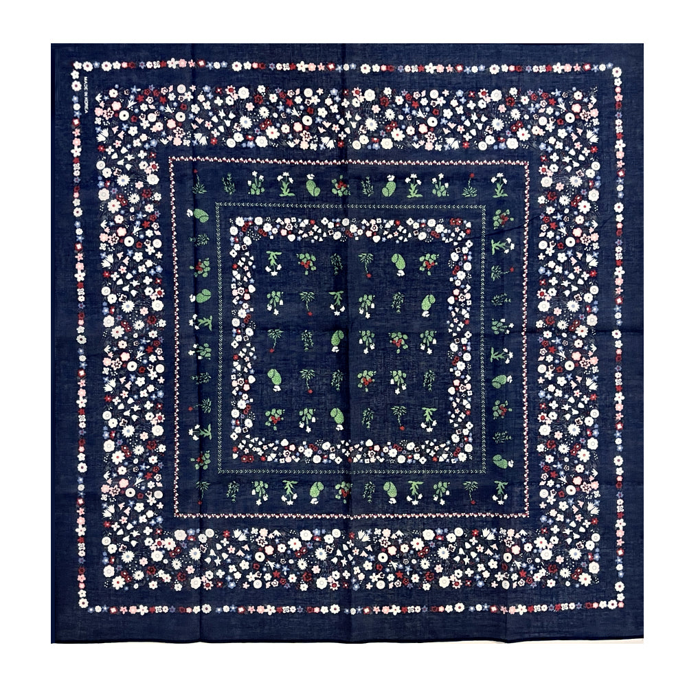 100% Cotton Fashion Square Scarf Made in Korea with Design Pattern