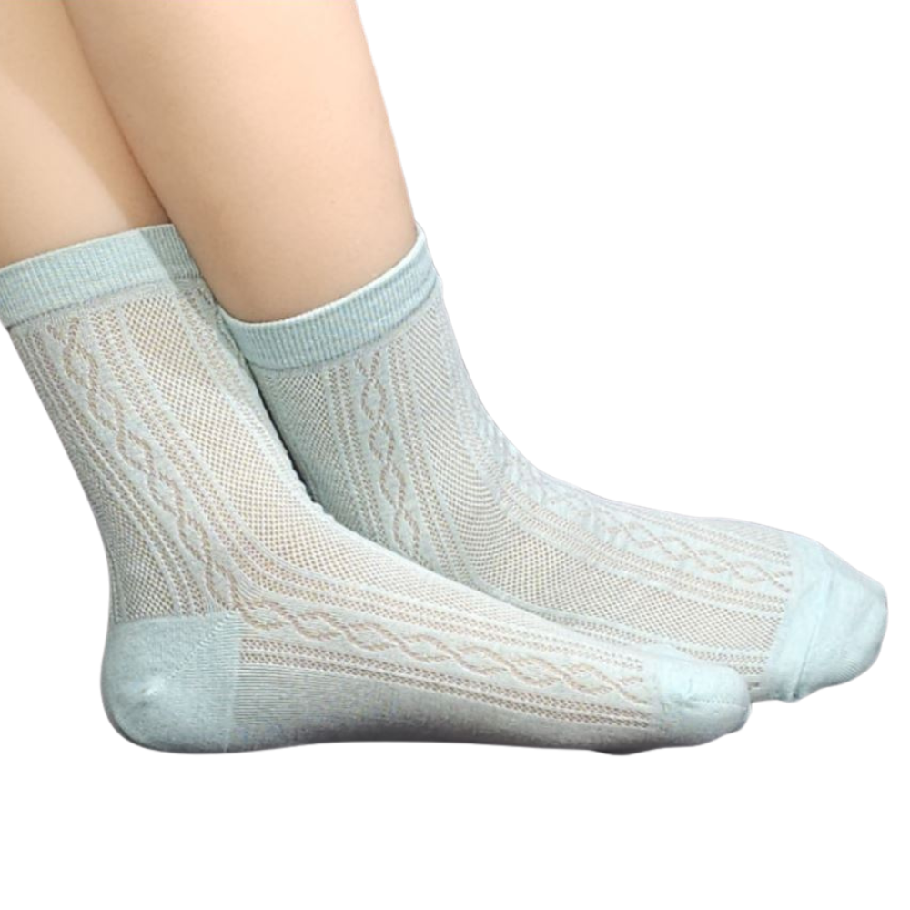 Premium Women’s Fashion Mono Mesh Summer Crew Socks