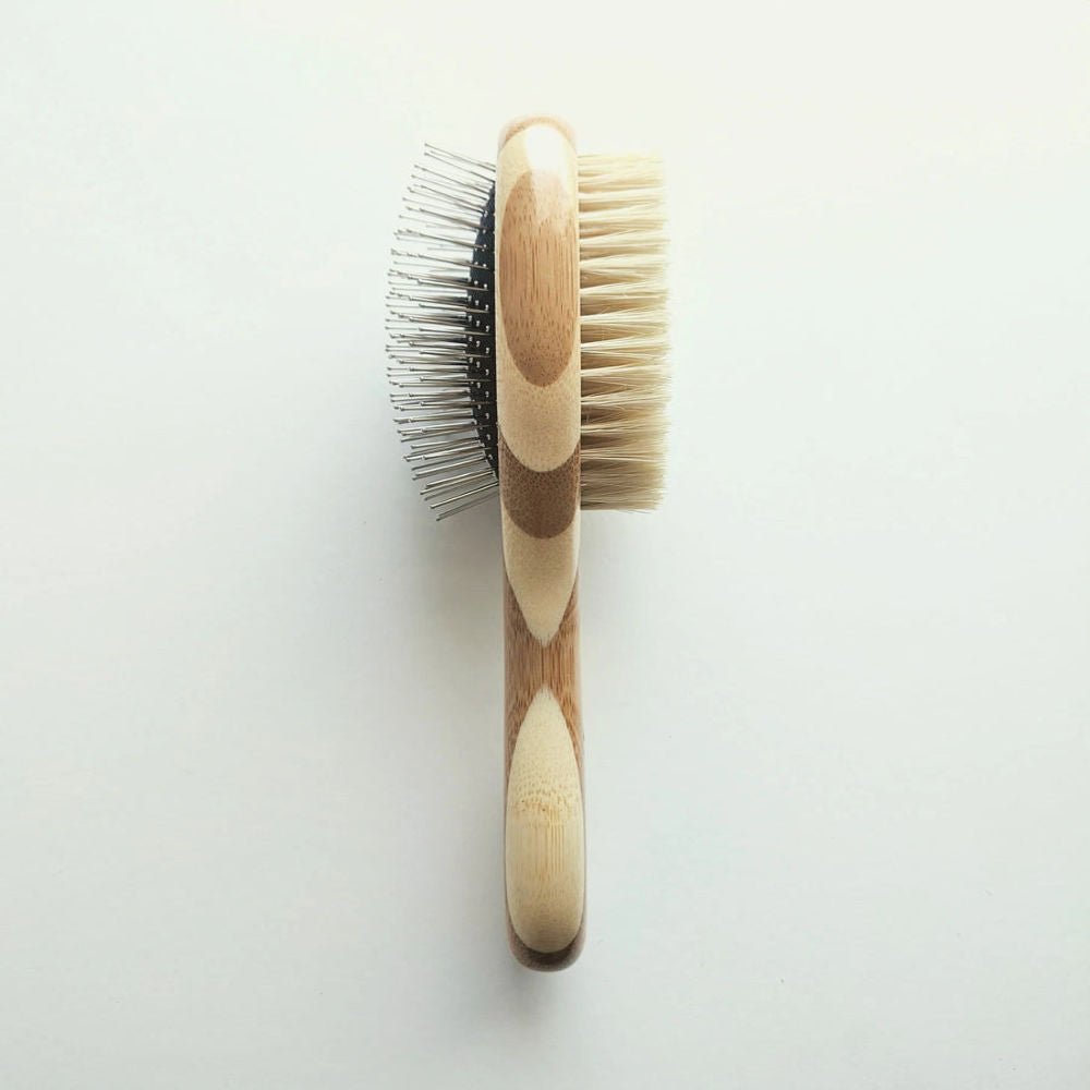 Two-Sided Pet Brush – Bristle & Wire for Shedding & Detangling