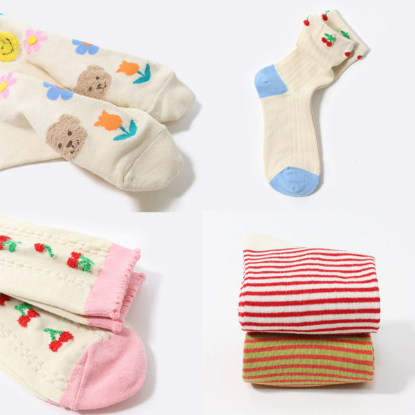 Premium Women’s Fashion Crew Socks with Design Patterns