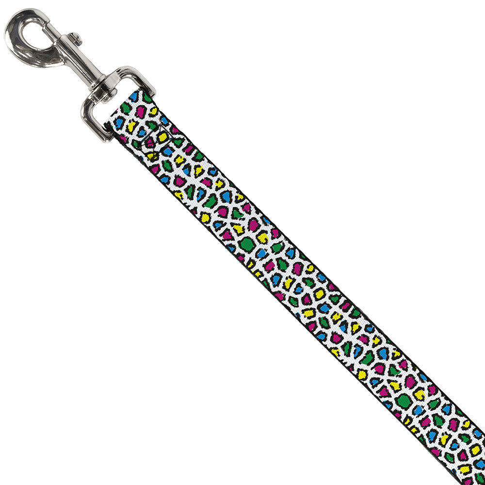 Dog Leash - Leopard White/Multi Color