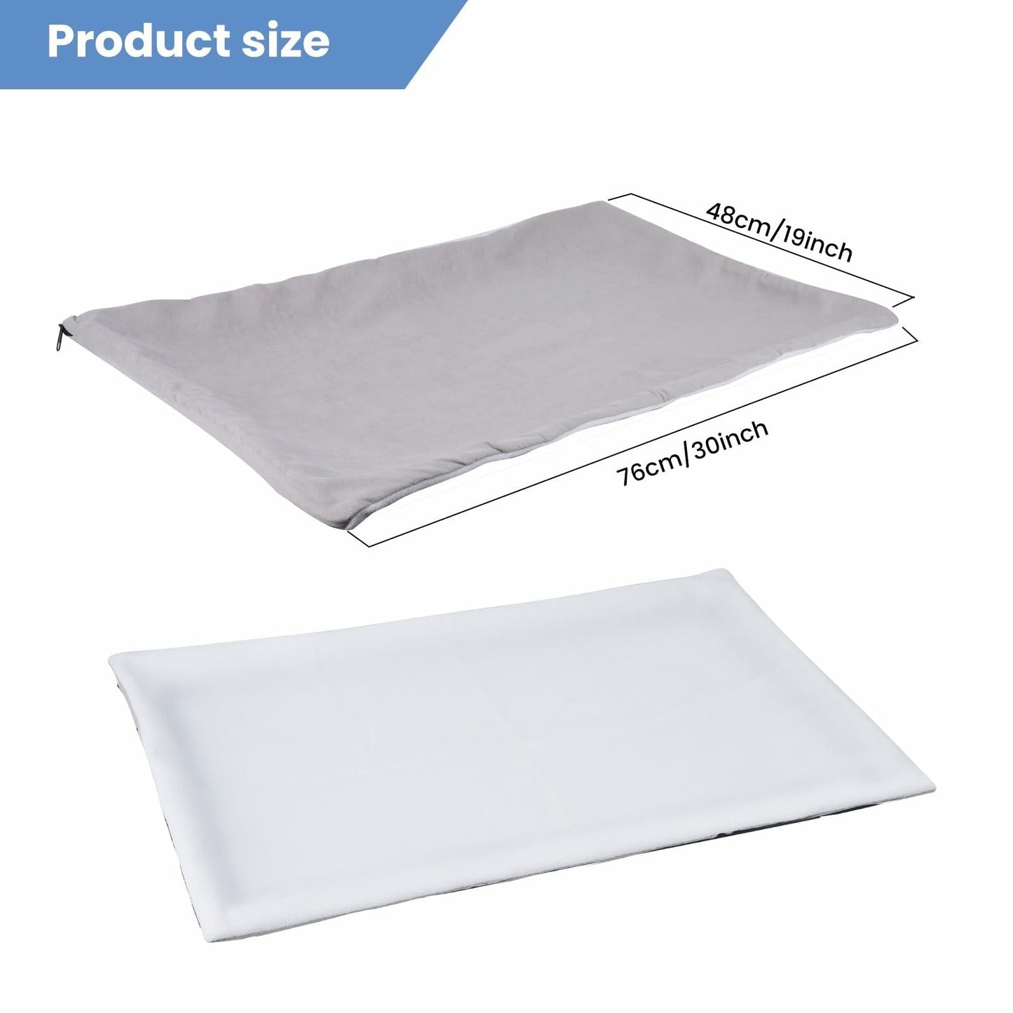 YeeBeny Dog Crate Pan Cover Reversible Quilted Fleece 29.92x18.89in