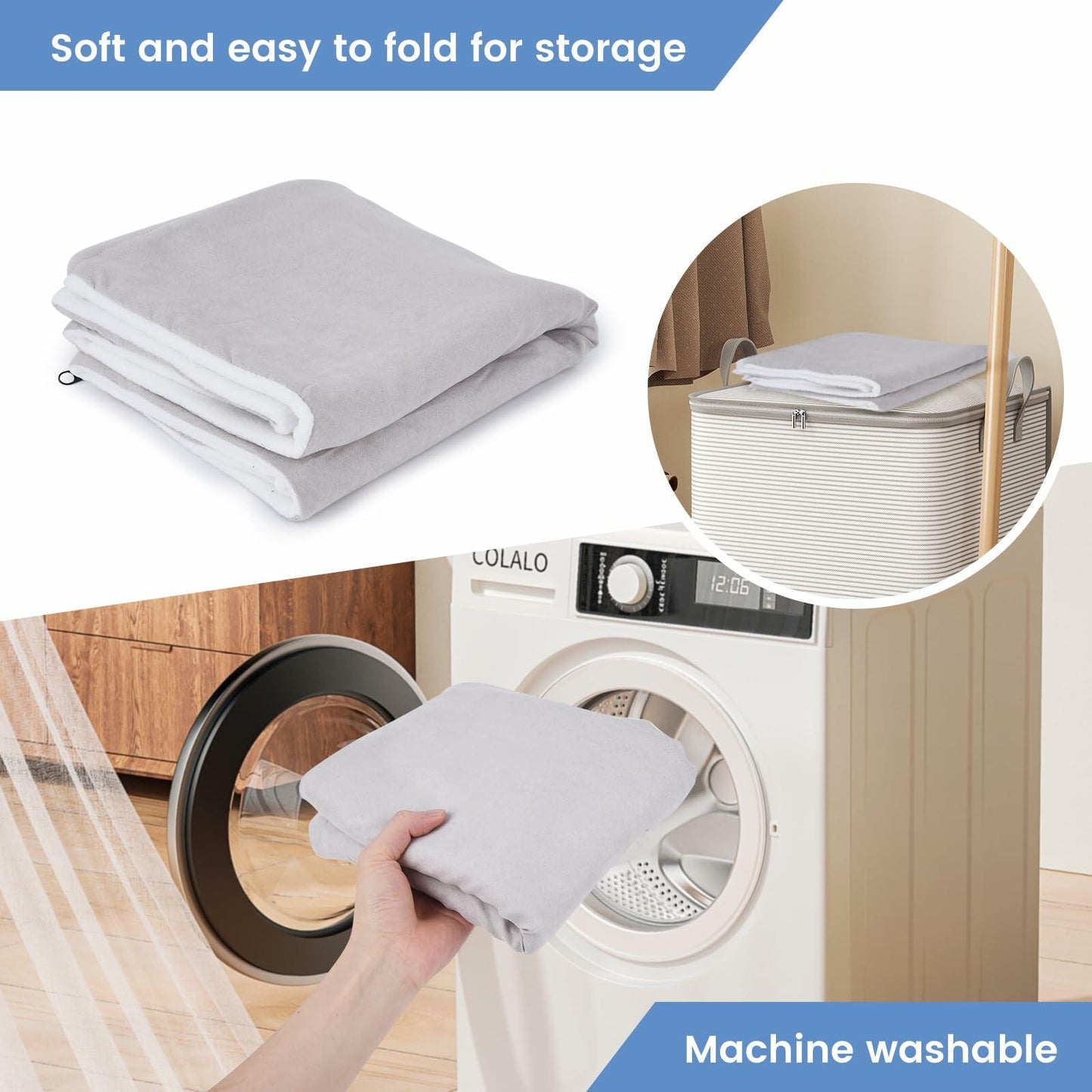 YeeBeny Dog Crate Pan Cover Reversible Quilted Fleece 29.92x18.89in