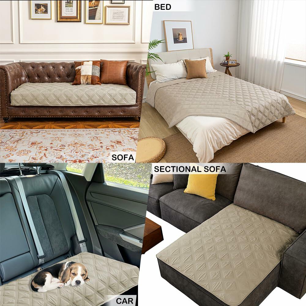 Waterproof Reversible Dog Blanket Leakproof 30x70 Brown Khaki Size 30x70