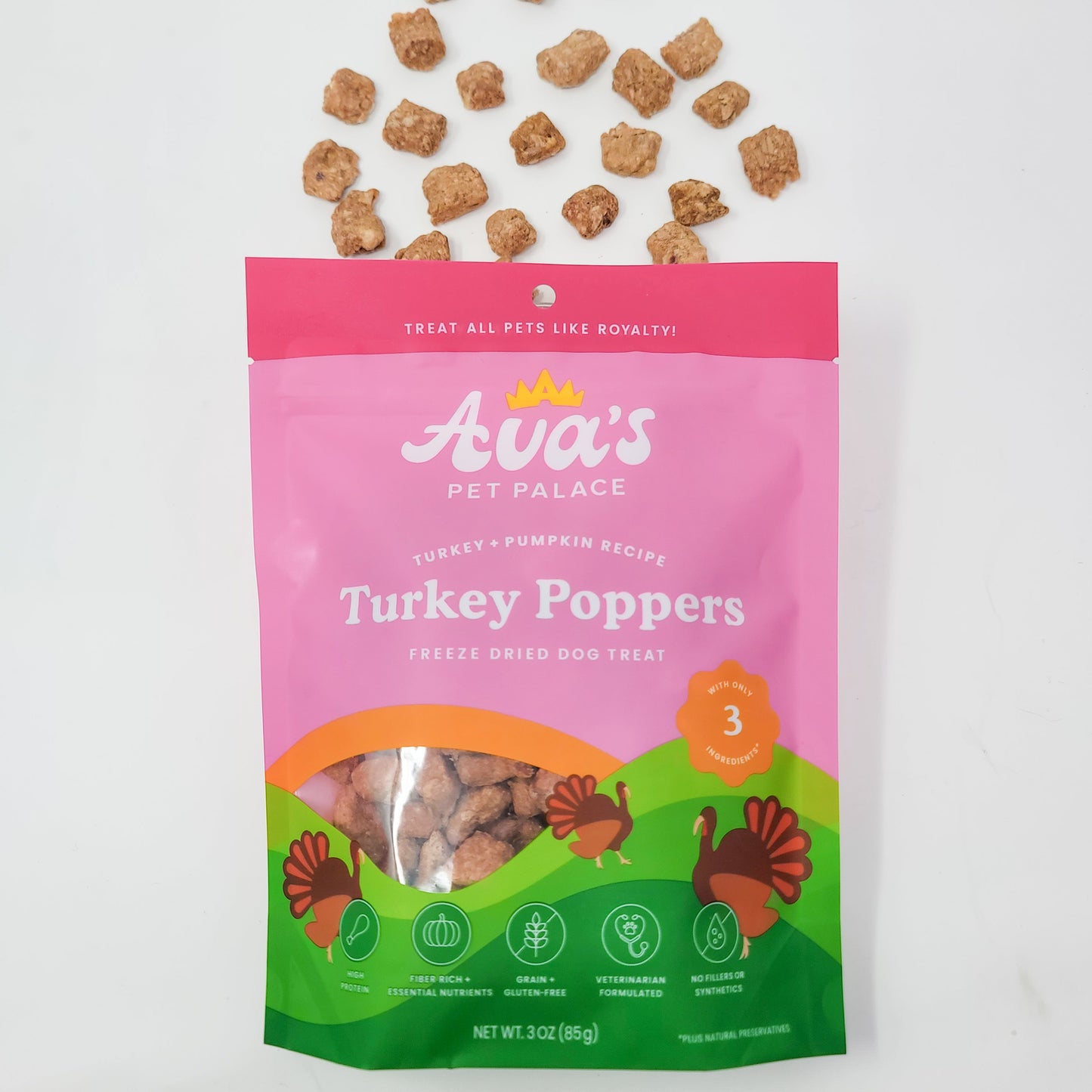 Freeze Dried Dog Treats - Turkey Poppers