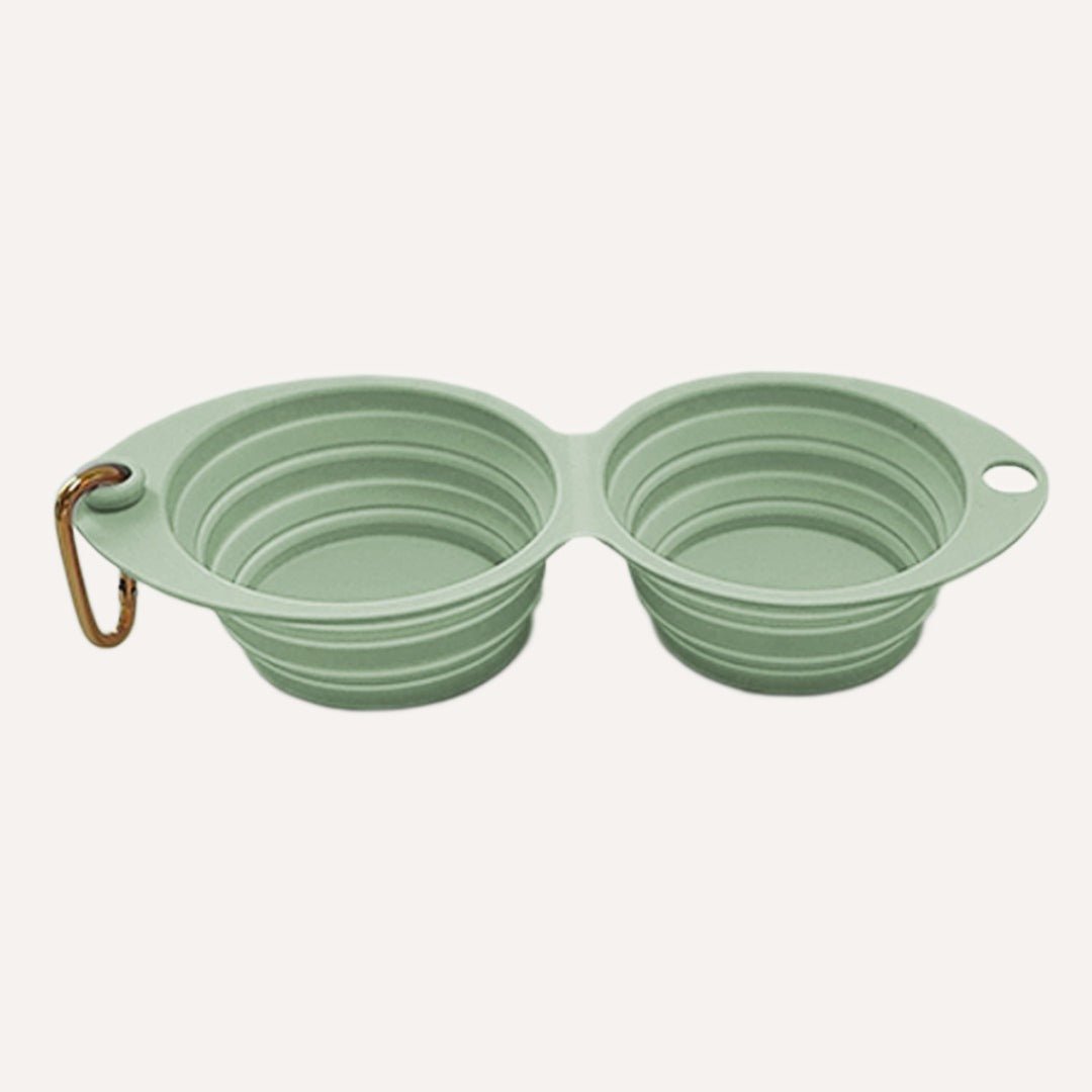 Collapsible Double Pet Bowl – Lightweight & Portable for Travel